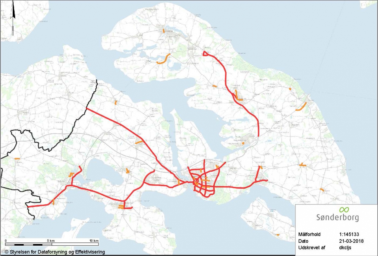 Spærrede veje i Sønderborg kommune